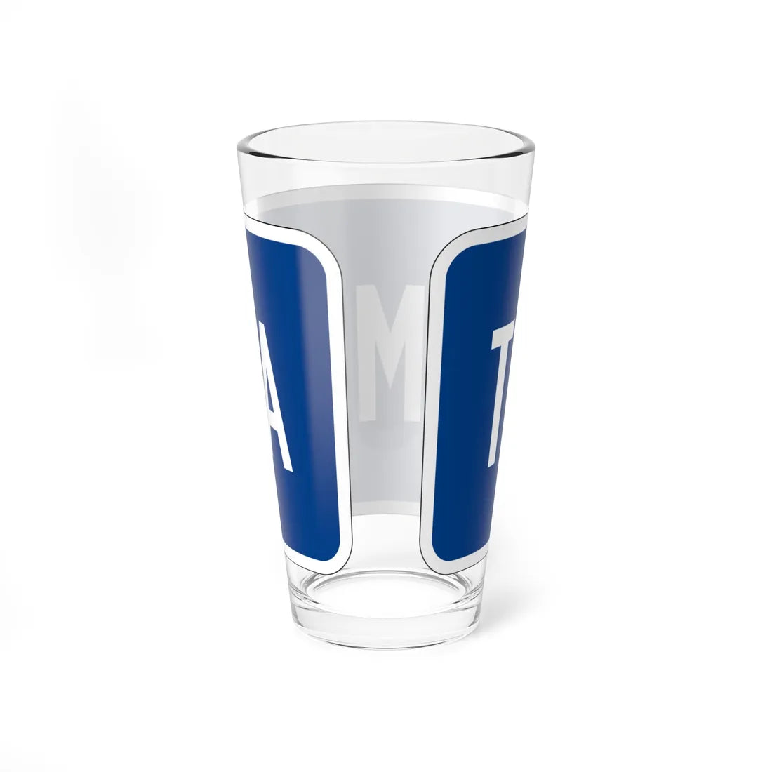 End plate blue es (Puerto Rico) (Road Sign) Pint Glass 16oz - Go Mug Yourself