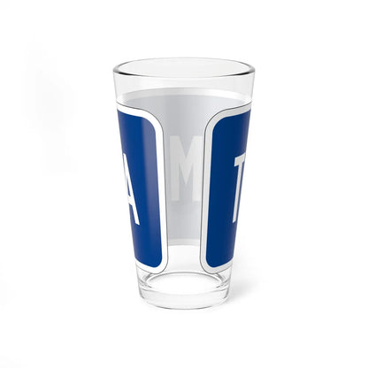 End plate blue es (Puerto Rico) (Road Sign) Pint Glass 16oz - Go Mug Yourself