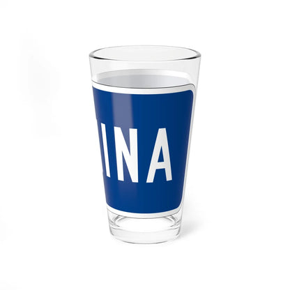 End plate blue es (Puerto Rico) (Road Sign) Pint Glass 16oz - Go Mug Yourself