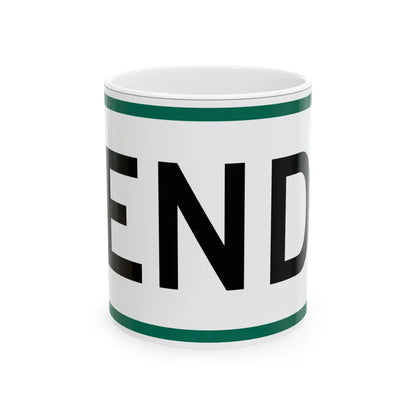 End plate South Dakota (South Dakota) (Road Sign) White Coffee Mug 11oz - Go Mug Yourself