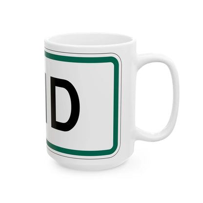 End plate South Dakota (South Dakota) (Road Sign) White Coffee Mug - Go Mug Yourself