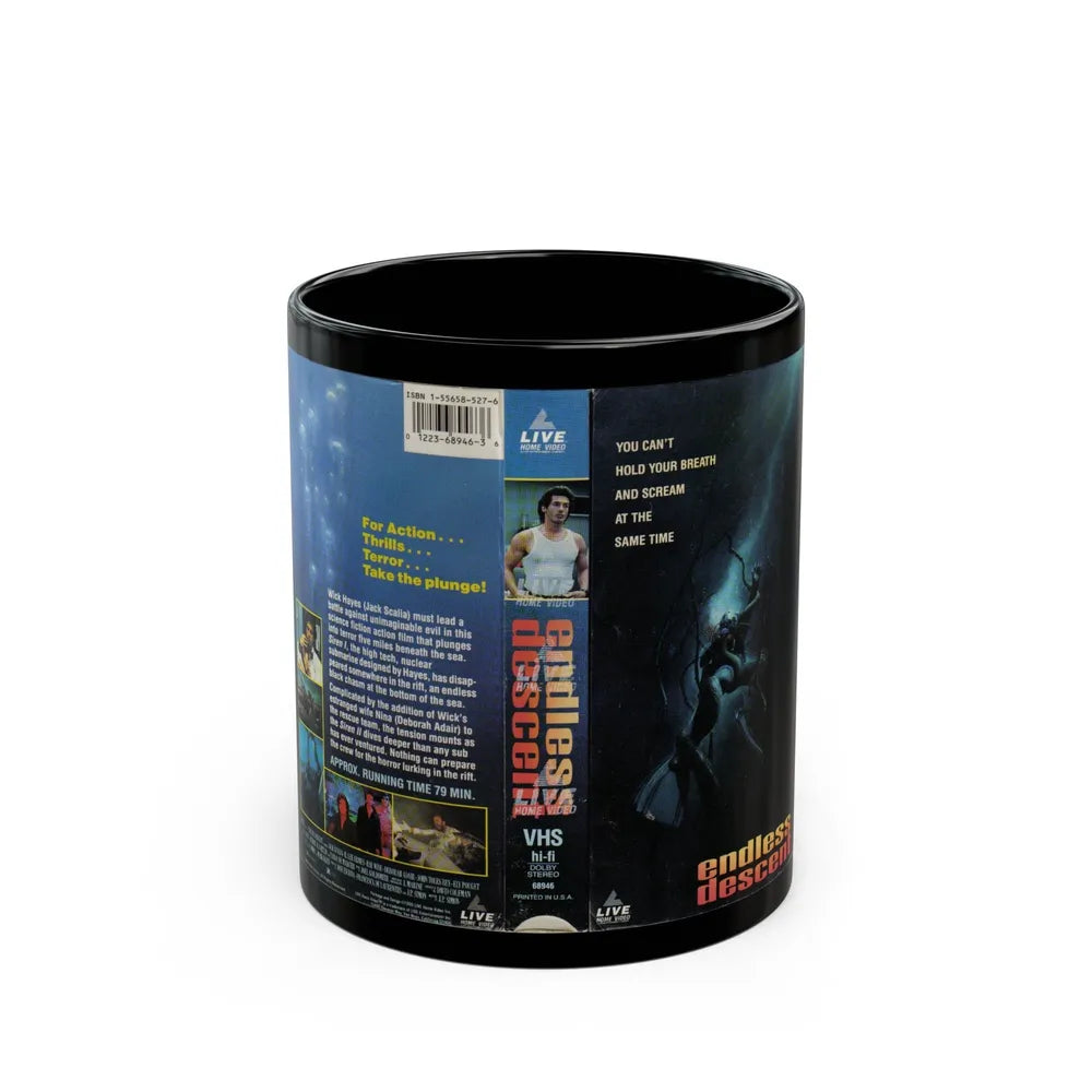 ENDLESS DESCENT (VHS COVER) - Black Coffee Mug-11oz-Go Mug Yourself