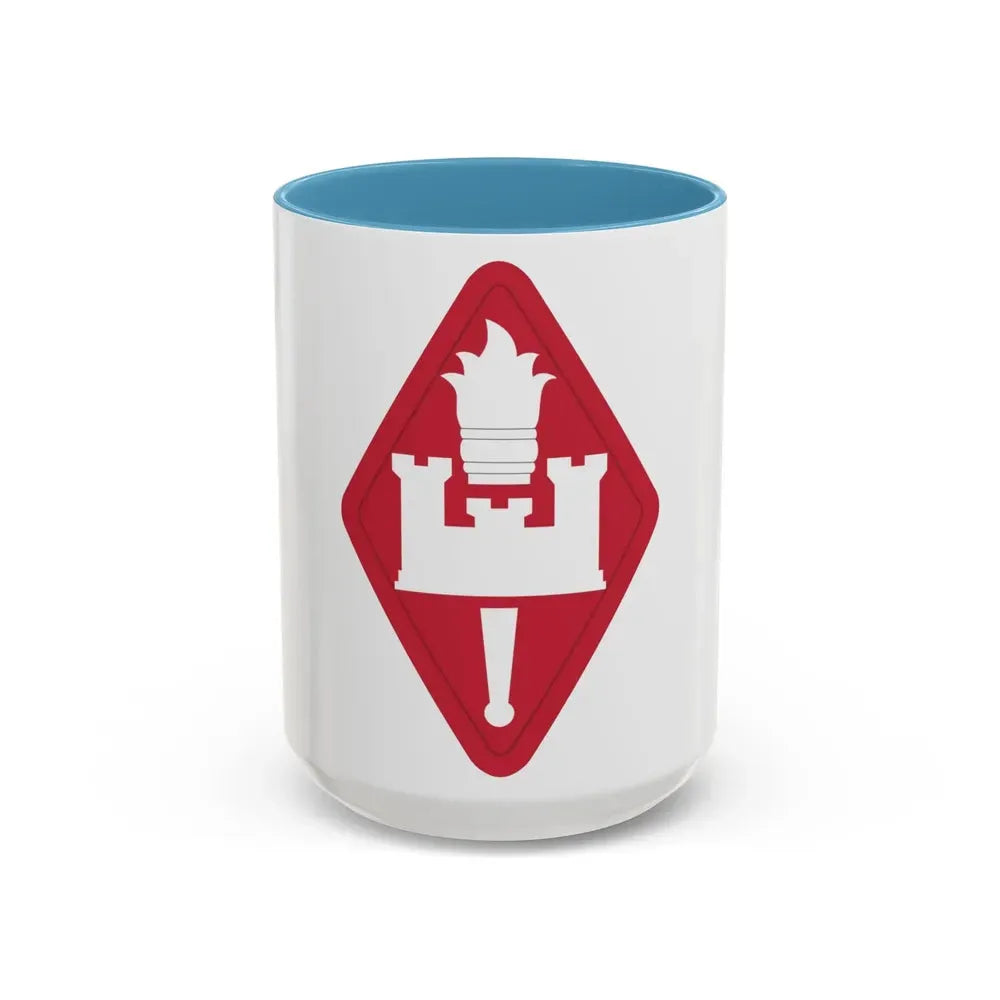 Engineer Center and Fort Leonard Wood and School (U.S. Army) Accent Coffee Mug 15oz Light Blue - Go Mug Yourself