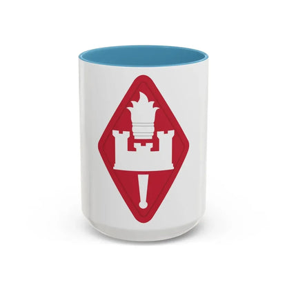 Engineer Center and Fort Leonard Wood and School (U.S. Army) Accent Coffee Mug 15oz Light Blue - Go Mug Yourself