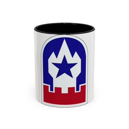 Engineer Command Europe (U.S. Army) Accent Coffee Mug-11oz-Black-Go Mug Yourself