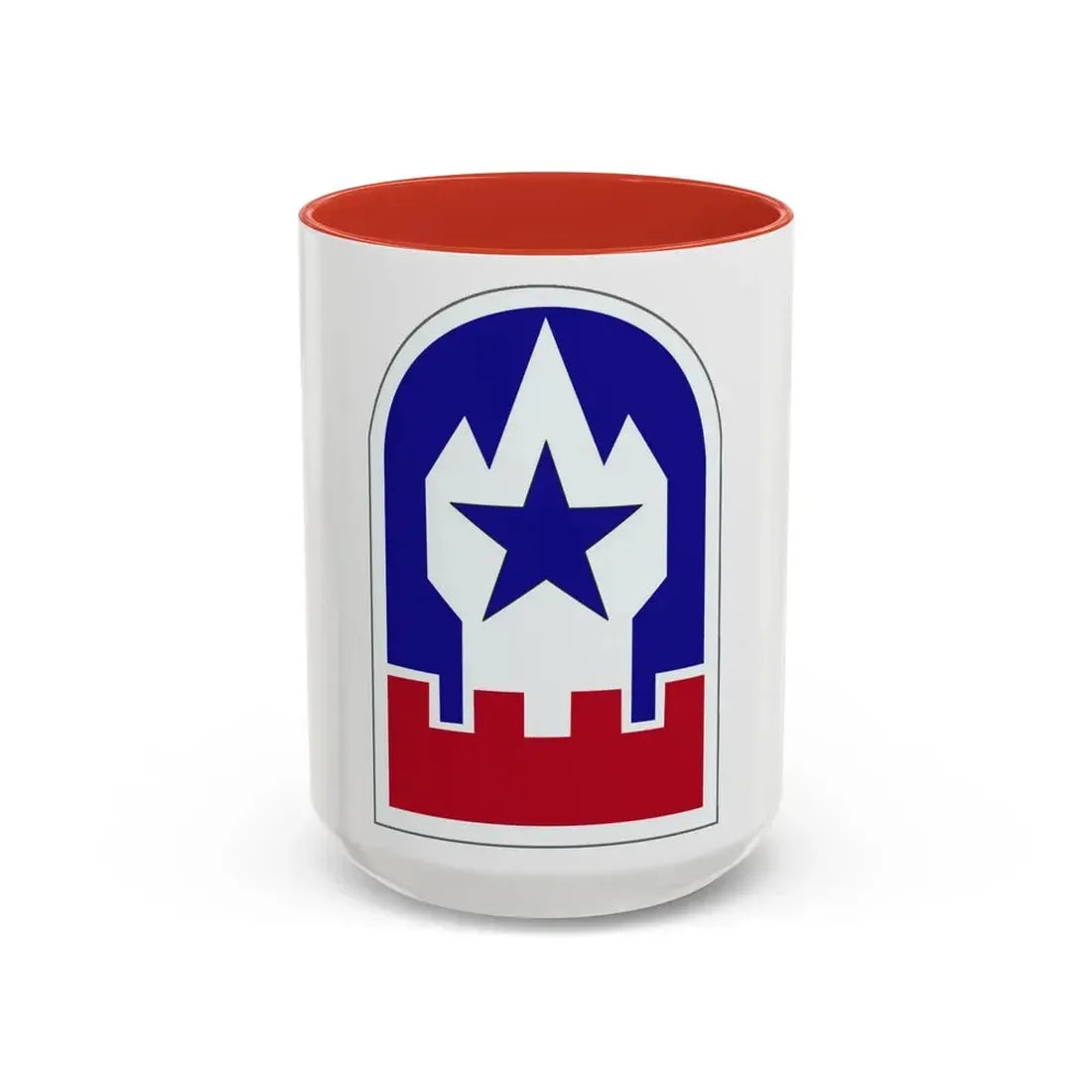 Engineer Command Europe (U.S. Army) Accent Coffee Mug 15oz Red - Go Mug Yourself