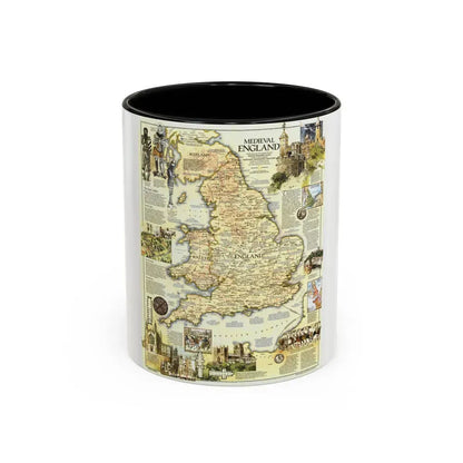 England - Medieval (1979) (Map) Accent Coffee Mug 11oz Black - Go Mug Yourself