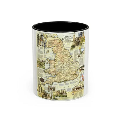 England - Medieval (1979) (Map) Accent Coffee Mug 11oz Black - Go Mug Yourself