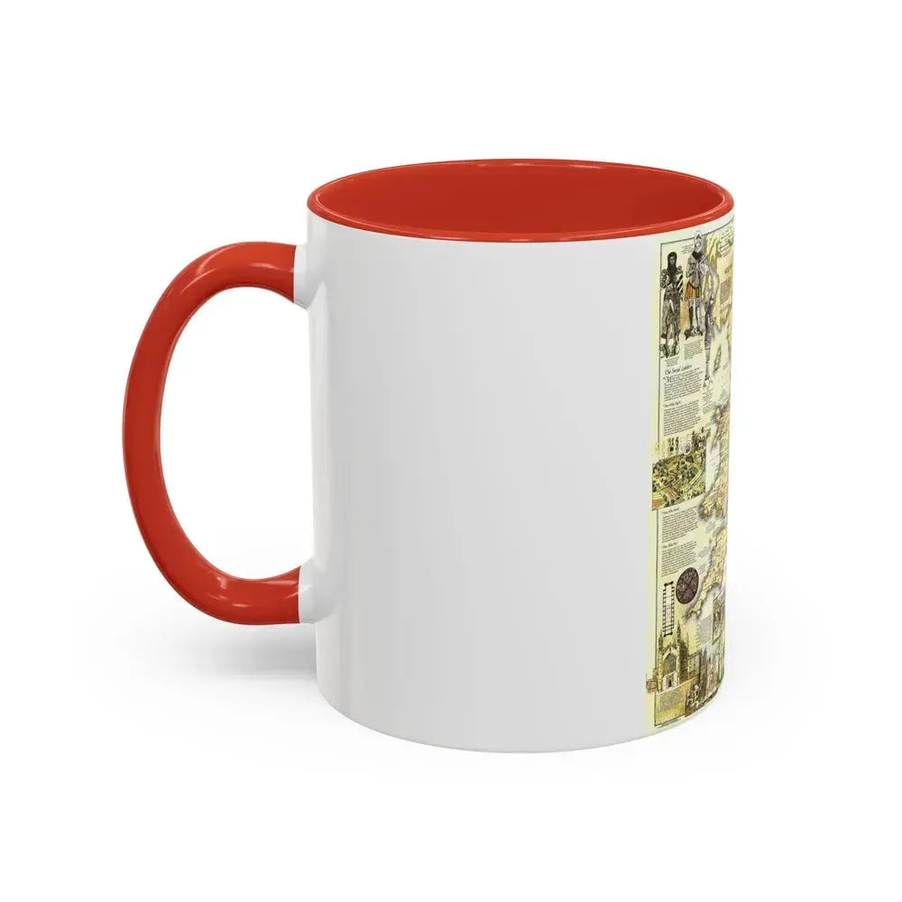 England - Medieval (1979) (Map) Accent Coffee Mug - Go Mug Yourself