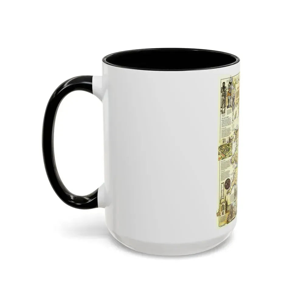 England - Medieval (1979) (Map) Accent Coffee Mug - Go Mug Yourself