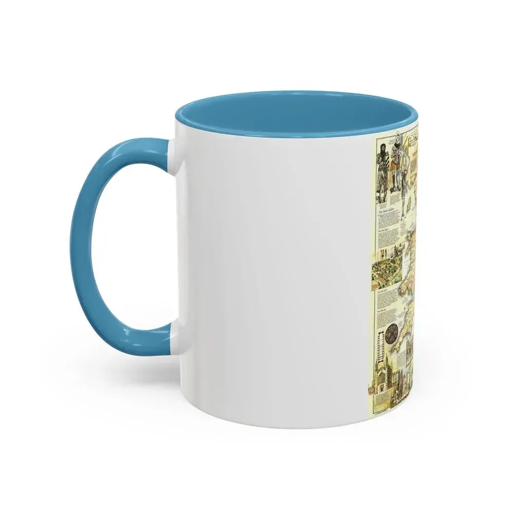 England - Medieval (1979) (Map) Accent Coffee Mug - Go Mug Yourself