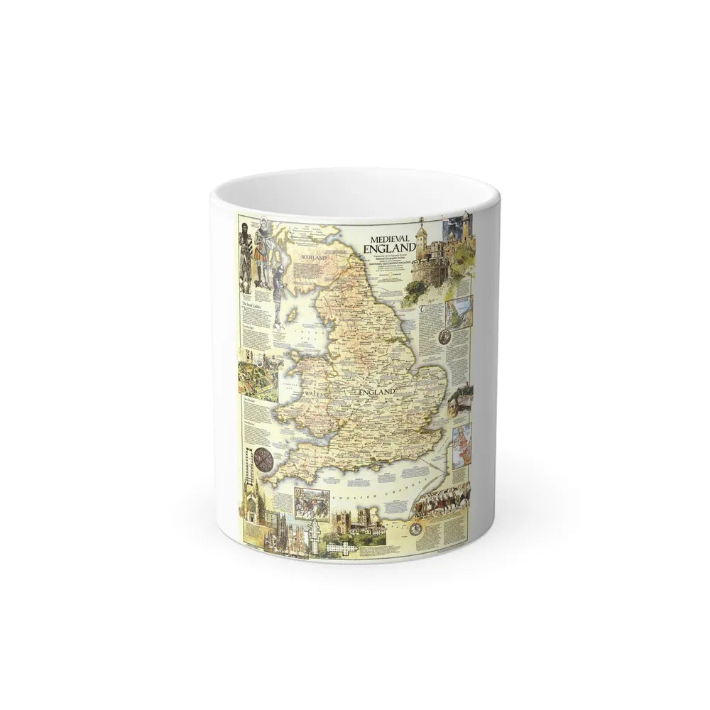 England - Medieval (1979) (Map) Color Changing Mug 11oz-11oz-Go Mug Yourself