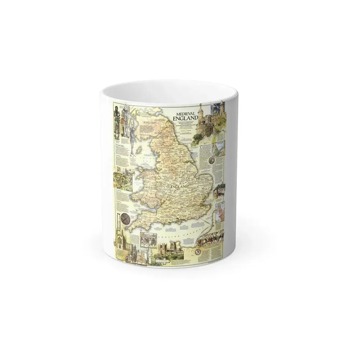 England - Medieval (1979) (Map) Color Changing Mug 11oz - Go Mug Yourself