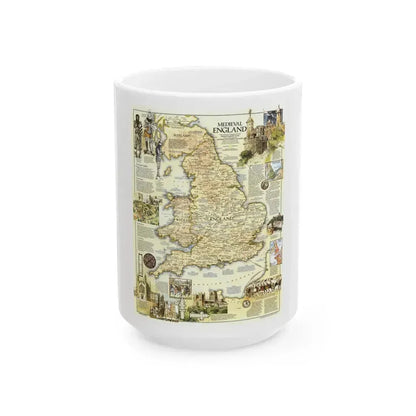 England - Medieval (1979) (Map) White Coffee Mug 15oz - Go Mug Yourself