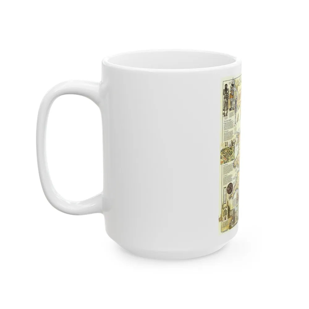 England - Medieval (1979) (Map) White Coffee Mug-Go Mug Yourself