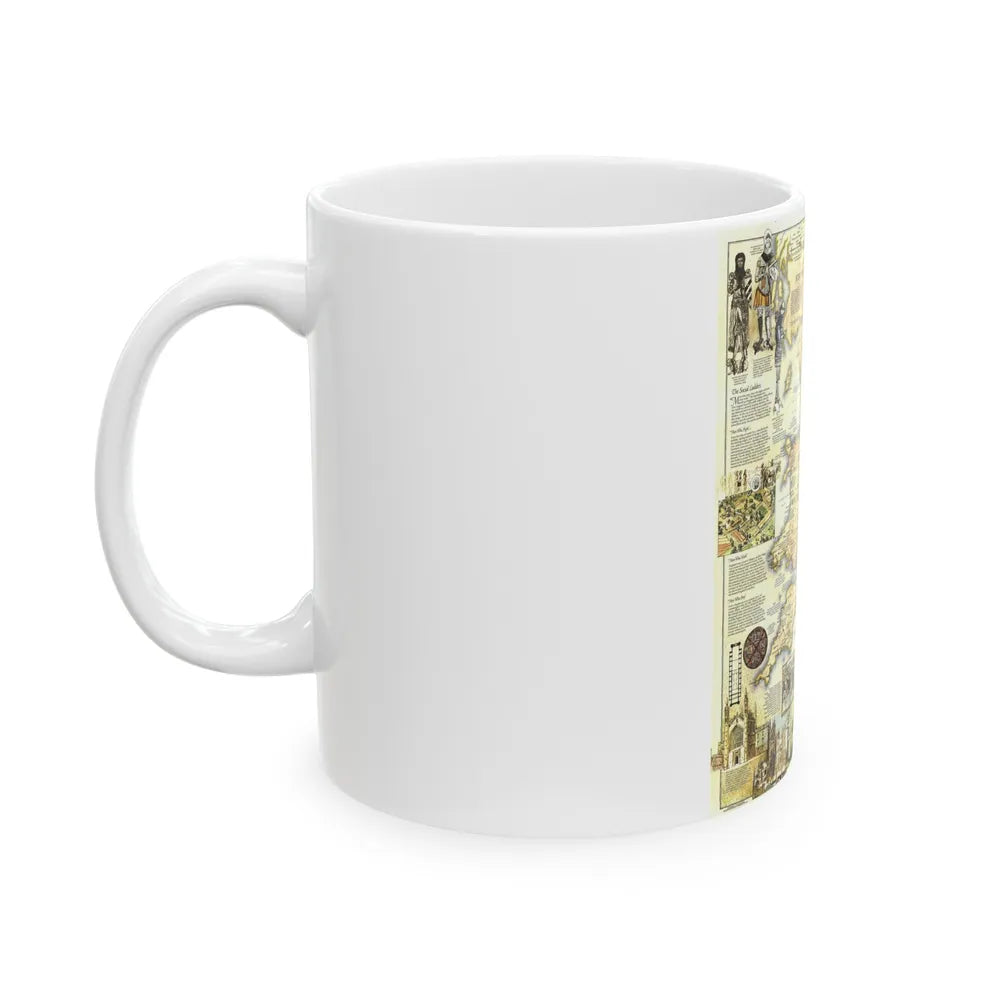 England - Medieval (1979) (Map) White Coffee Mug-Go Mug Yourself