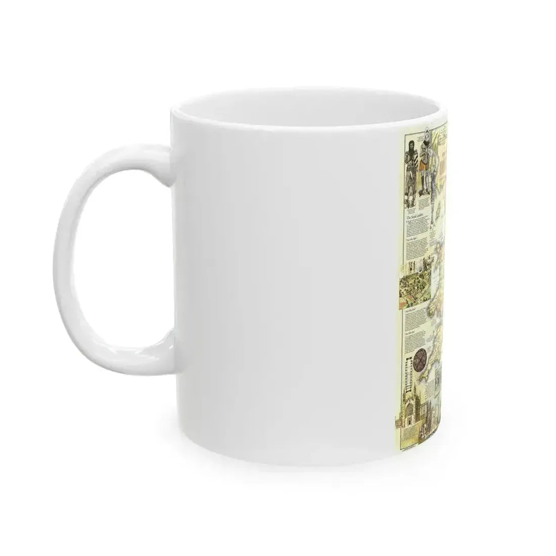 England - Medieval (1979) (Map) White Coffee Mug - Go Mug Yourself