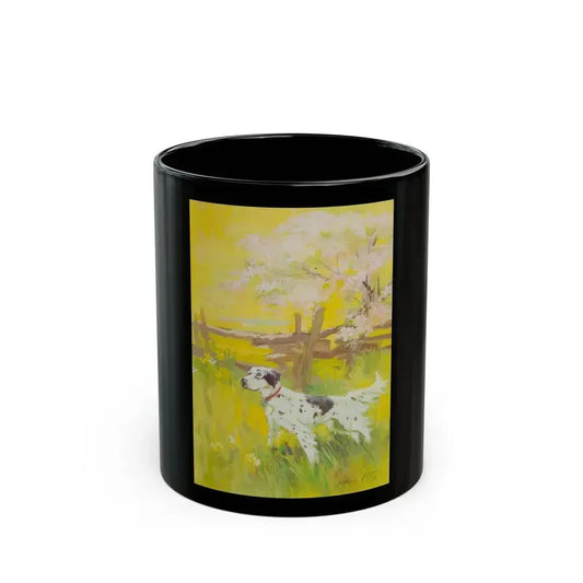 English Setter on a Field - Black Coffee Mug 11oz - Go Mug Yourself