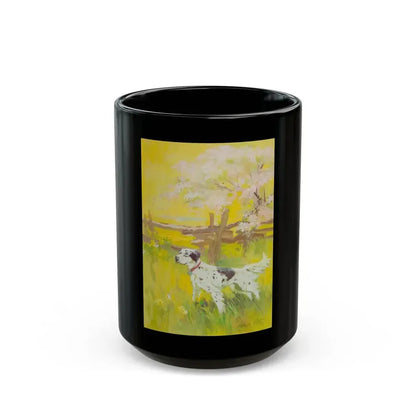 English Setter on a Field - Black Coffee Mug 15oz - Go Mug Yourself