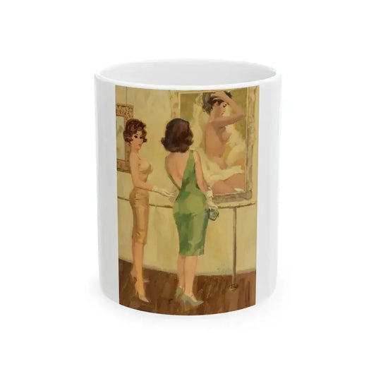 Enjoying the View, Playboy cartoon, 1969 - White Coffee Mug 11oz - Go Mug Yourself