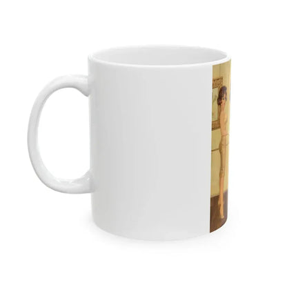Enjoying the View, Playboy cartoon, 1969 - White Coffee Mug - Go Mug Yourself