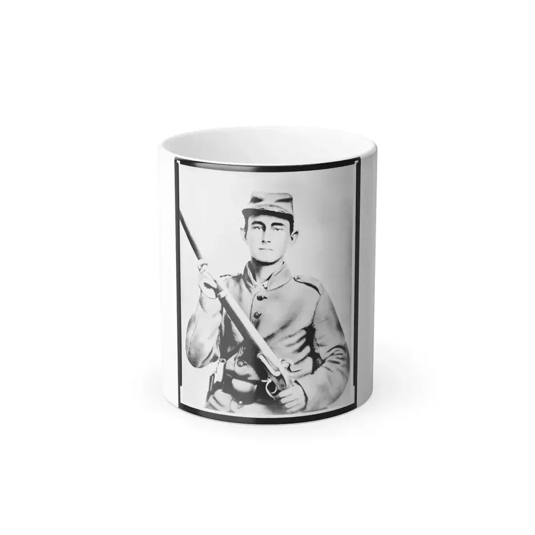 Enoch Hooper Cook, Jr., Pvt, Co. H. 38Th Alabama Infantry, C.S.A., Half-Length Portrait, Facing Front Holding Rifle (U.S. Civil War) Color Changing Coffee Mug 11oz Default Title 11oz - Go Mug Yourself