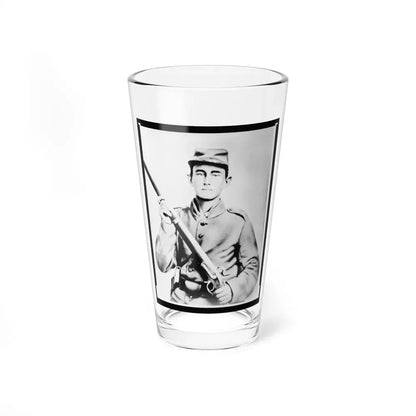 Enoch Hooper Cook, Jr., Pvt, Co. H. 38th Alabama Infantry, C.S.A., Half-Length Portrait, Facing Front Holding Rifle (U.S. Civil War) Pint Glass 16oz 16oz - Go Mug Yourself