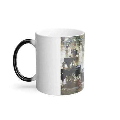 Enrique Martinez Cubells (1874-1947) La Puerto del Sol, Madrid - Oil on canvas 1902 - Color Changing Mug 11oz - Go Mug Yourself