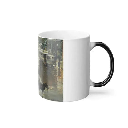 Enrique Martinez Cubells (1874-1947) La Puerto del Sol, Madrid - Oil on canvas 1902 - Color Changing Mug 11oz - Go Mug Yourself