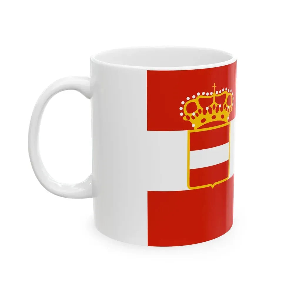 Ensign of Austro-Hungarian civil fleet 1869-1918 (Austria) White Coffee Mug - Go Mug Yourself