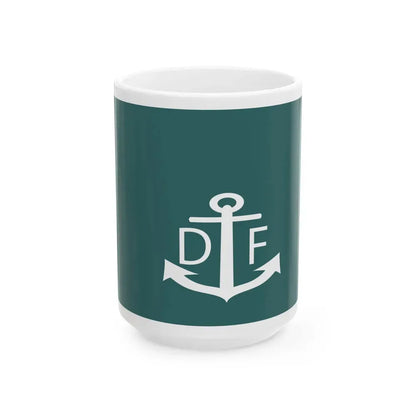 Ensign of Frenchs Customs vessels (France) White Coffee Mug 15oz - Go Mug Yourself
