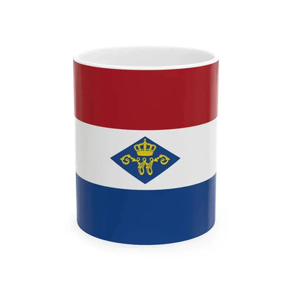 Ensign of Koninklijke Nederlandsche Zeil-  Roeivereeniging (Netherlands) White Coffee Mug 11oz - Go Mug Yourself