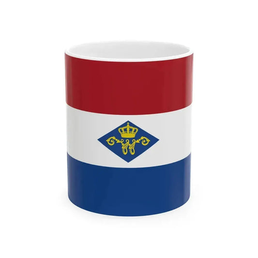 Ensign of Koninklijke Nederlandsche Zeil-  Roeivereeniging (Netherlands) White Coffee Mug 11oz - Go Mug Yourself