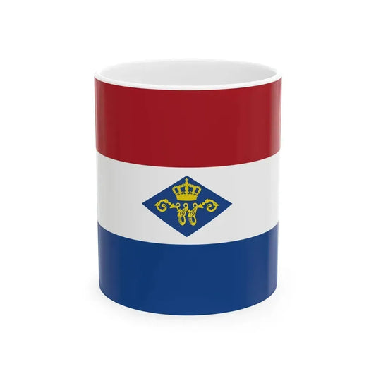 Ensign of Koninklijke Nederlandsche Zeil-  Roeivereeniging (Netherlands) White Coffee Mug 11oz - Go Mug Yourself