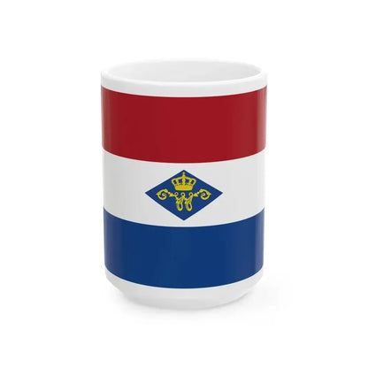 Ensign of Koninklijke Nederlandsche Zeil-  Roeivereeniging (Netherlands) White Coffee Mug 15oz - Go Mug Yourself