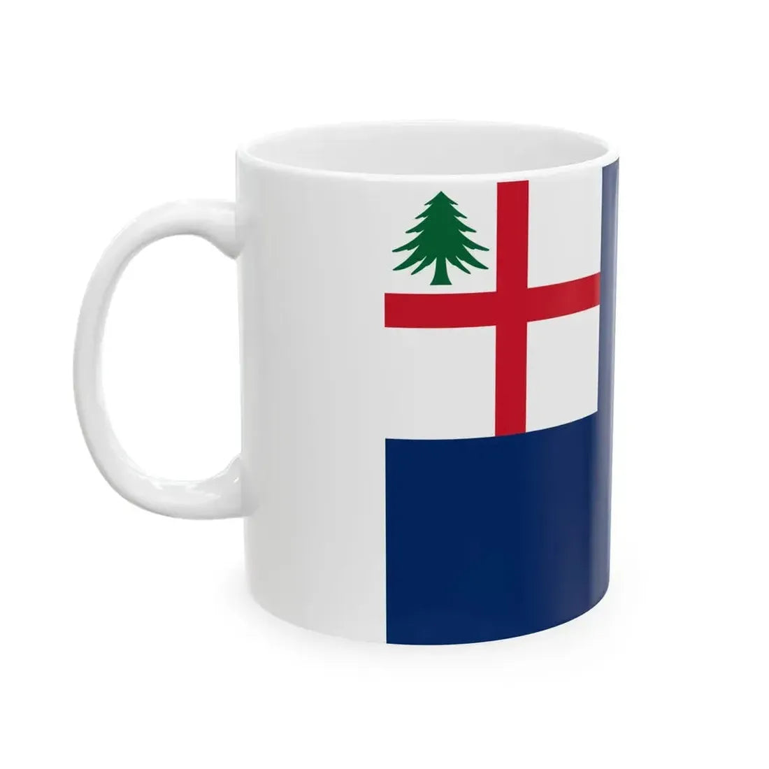 Ensign of New England St Georges Cross blue field (United States) White Coffee Mug - Go Mug Yourself