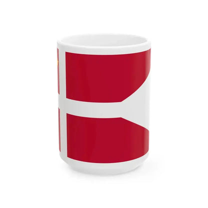 Ensign of Royal Danish Yacht Club (Denmark) White Coffee Mug 15oz - Go Mug Yourself