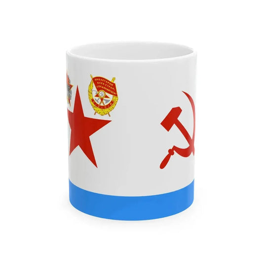 Ensign of the Cruiser Aurora 1968 (Russia) White Coffee Mug 11oz - Go Mug Yourself