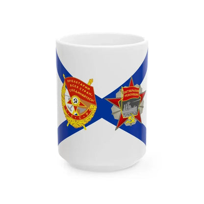 Ensign of the Cruiser Aurora 2016 (Russia) White Coffee Mug 15oz - Go Mug Yourself