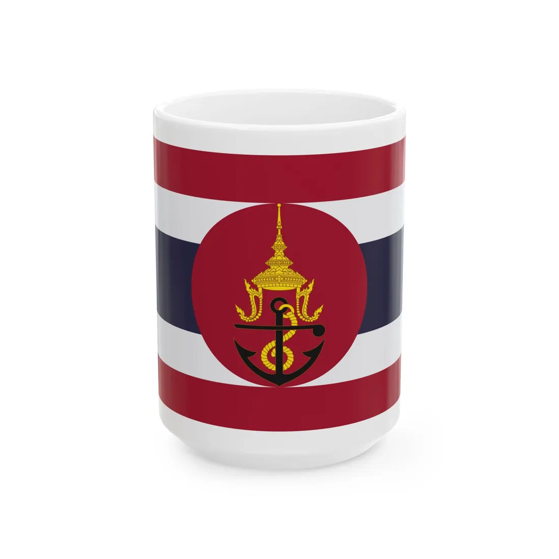 Ensign of the Harbour Department Siam 1917 (Cambodia) White Coffee Mug 15oz - Go Mug Yourself