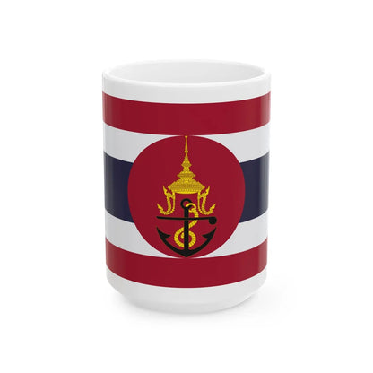 Ensign of the Harbour Department Siam 1917 (Cambodia) White Coffee Mug 15oz - Go Mug Yourself
