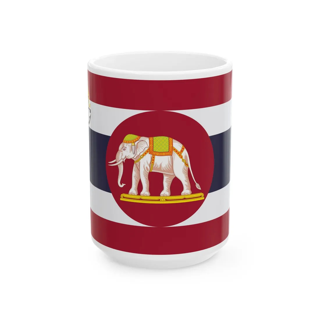 Ensign of the Harbour Department Siam 1929 (Cambodia) White Coffee Mug 15oz - Go Mug Yourself