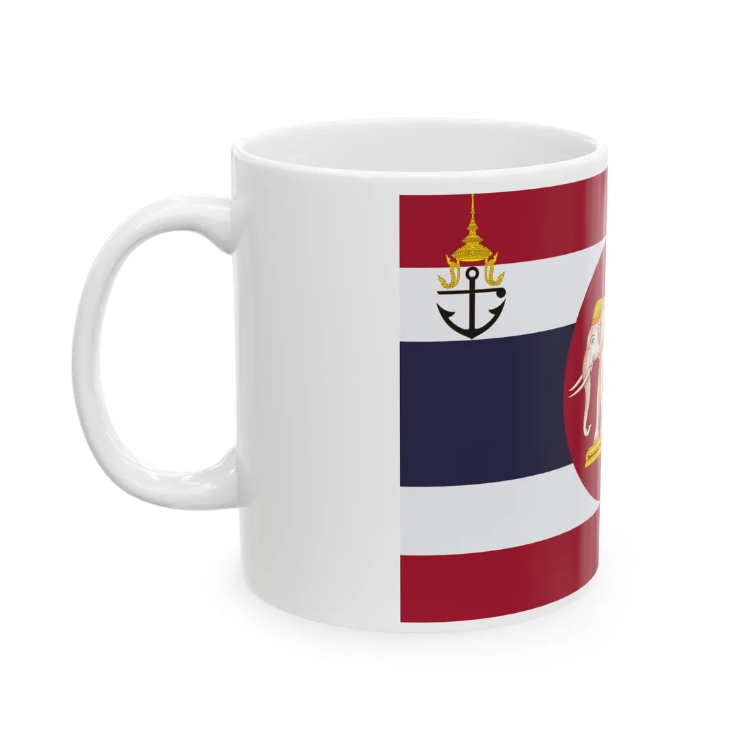 Ensign of the Harbour Department Siam 1929 (Cambodia) White Coffee Mug - Go Mug Yourself