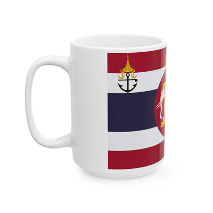 Ensign of the Harbour Department Siam 1929 (Cambodia) White Coffee Mug - Go Mug Yourself