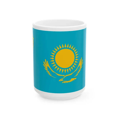 Ensign of the Kazakhstan Internal Troops (Kazakhstan) White Coffee Mug 15oz - Go Mug Yourself