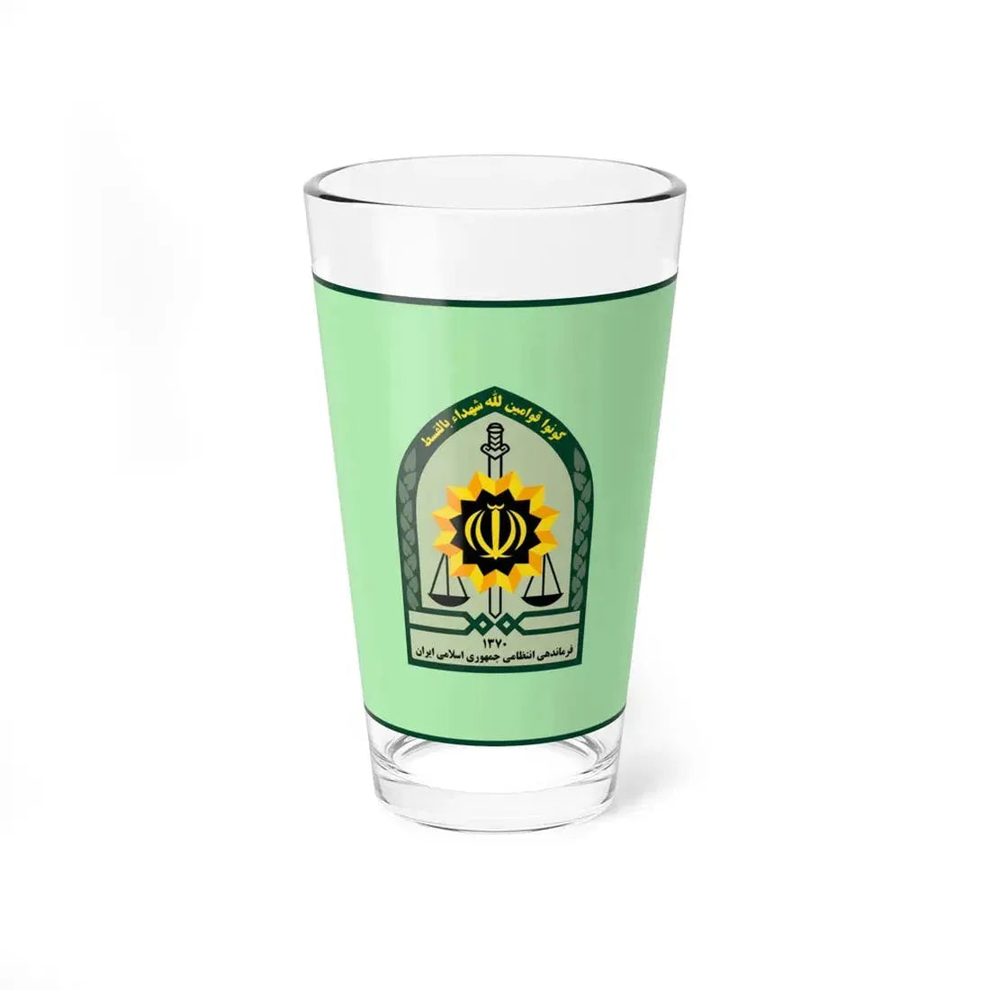 Ensign of the Law Enforcement Force of the Islamic Republic of Iran (Iran) Pint Glass 16oz 16oz - Go Mug Yourself