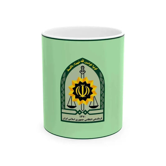 Ensign of the Law Enforcement Force of the Islamic Republic of Iran (Iran) White Coffee Mug 11oz - Go Mug Yourself