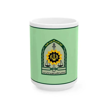 Ensign of the Law Enforcement Force of the Islamic Republic of Iran (Iran) White Coffee Mug 15oz - Go Mug Yourself