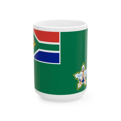 Ensign of the South African National Defence Force 1994-2003 (South Africa) White Coffee Mug 15oz - Go Mug Yourself