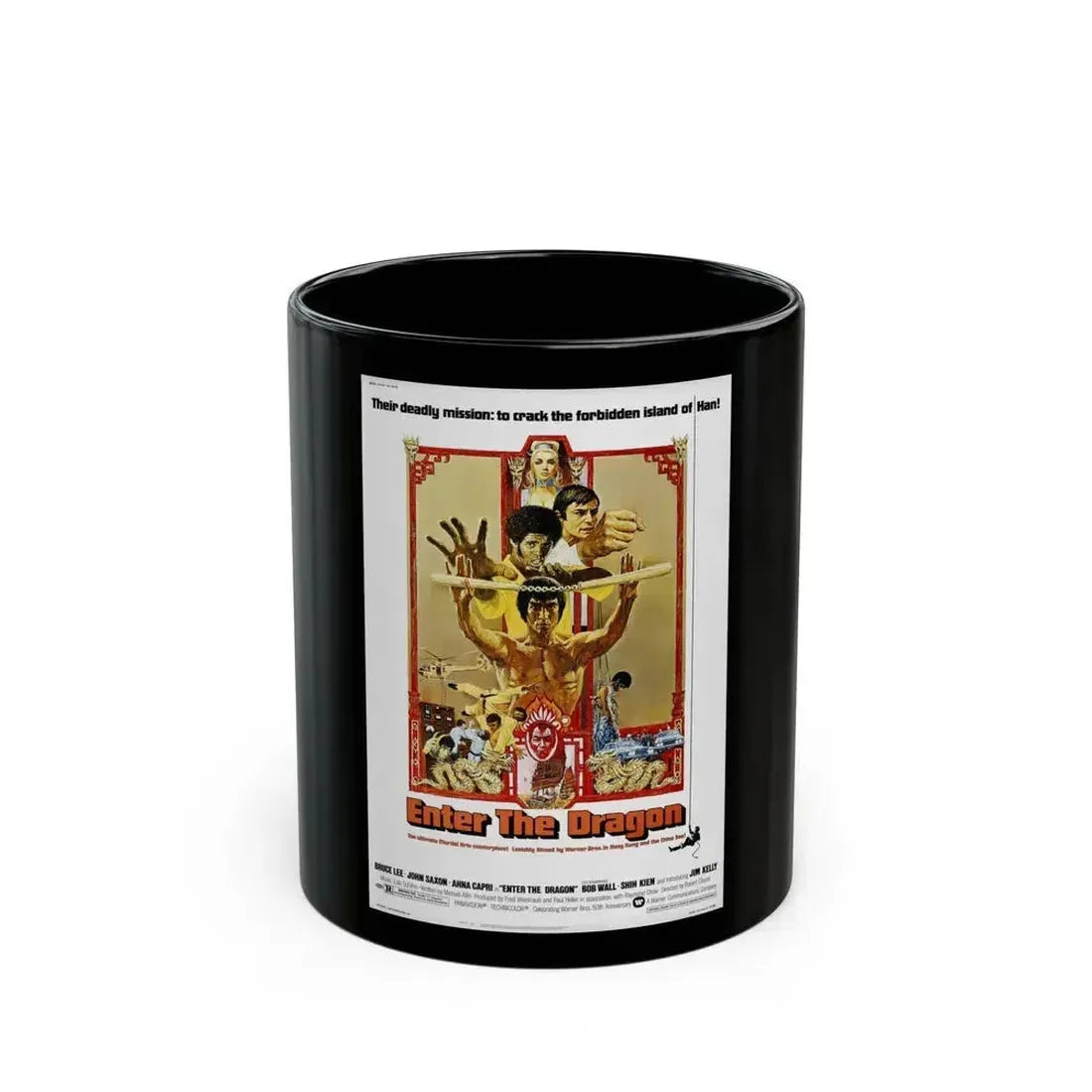 ENTER THE DRAGON 1973 Movie Poster - Black Coffee Mug 11oz - Go Mug Yourself
